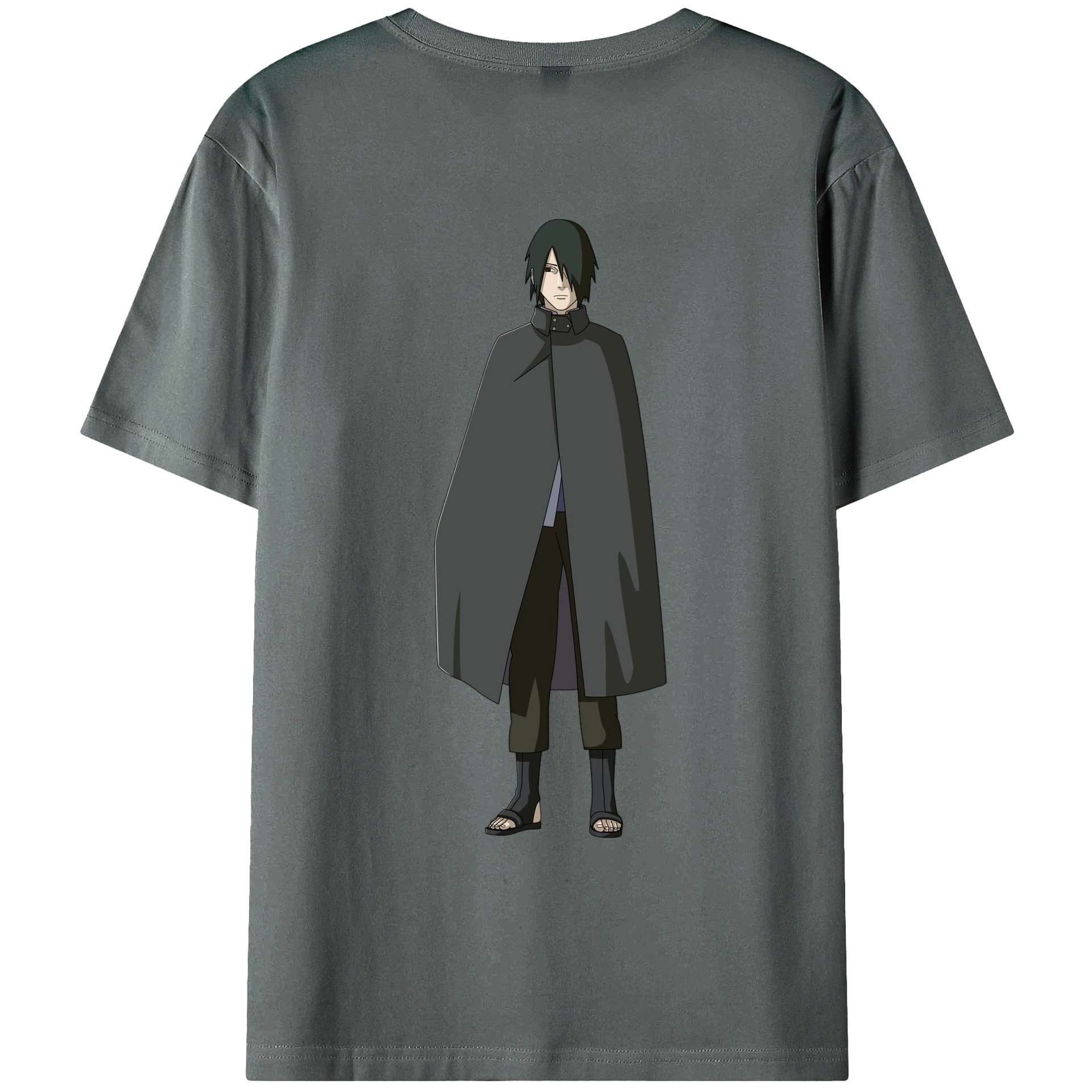 （画像用） NARUTO -ナルト- うちは サスケ Uchiha Sasuke 綿100％ メンズ半袖Tシャツ（バックプリント） 通気性